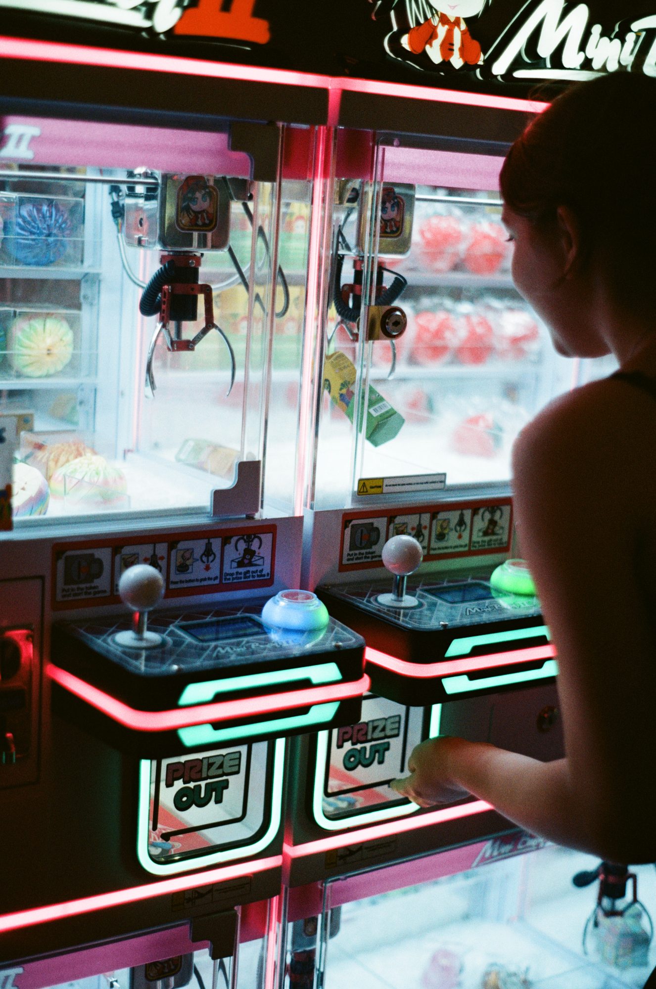 At the claw machine