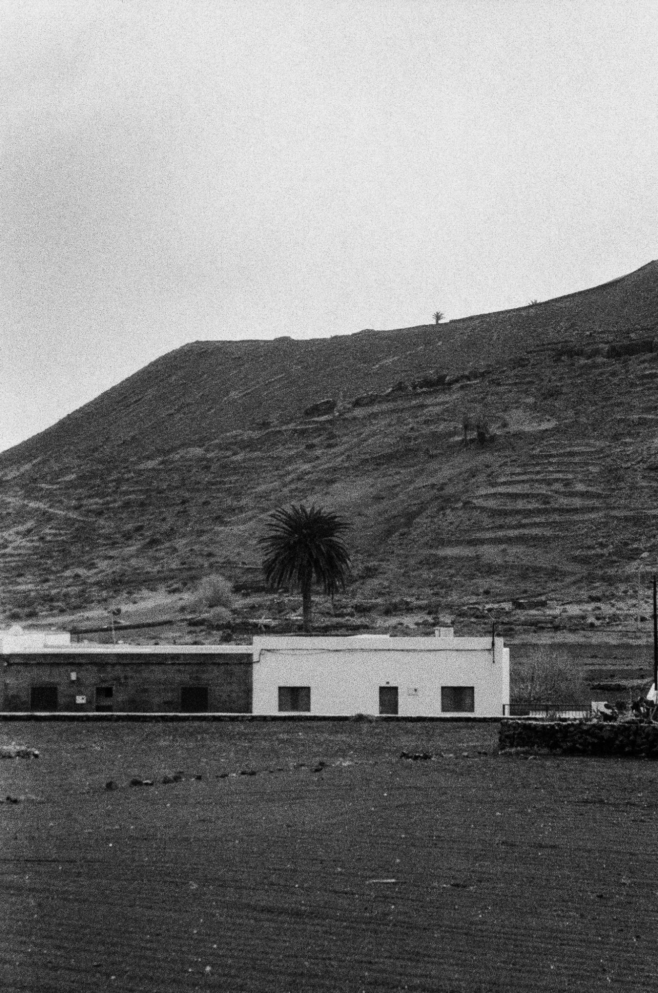 White house under the slope